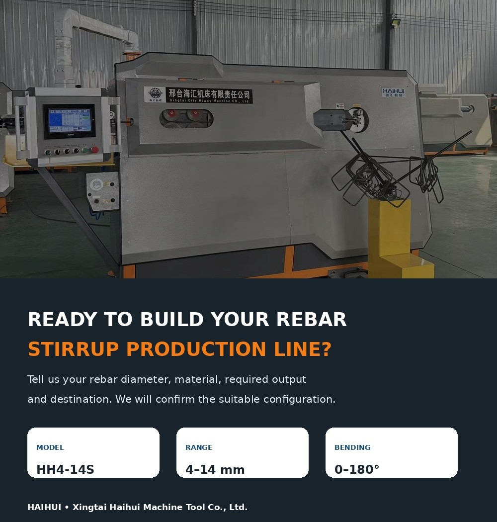 HH4-12S CNC Rebar Stirrup Bending Machine | Haihui Machinery